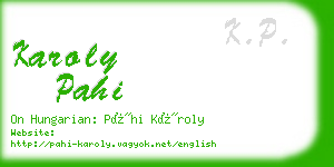 karoly pahi business card